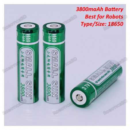 SMALL SUN 3800mAh High Capacity Battery 18650 Robotics Bangladesh