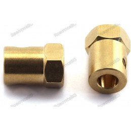 6mm Motor Shaft Coupling Brass Hex 18mm length Robotics Bangladesh
