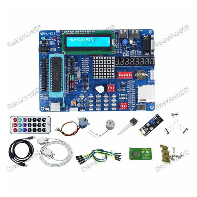 HL-K18 PIC18F4520 Microcontroller Development Board Integrated Kit Emulator Robotics Bangladesh HL-K18 PIC18F4520 Microcontroller Development Board Integrated Kit Emulator Robotics Bangladesh