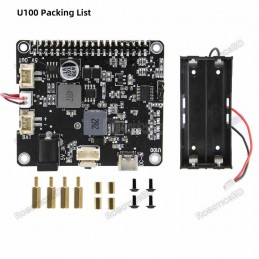 Raspberry Pi 4B/3B+/3B U100 UPS HAT Expansion Board with Cooling Fan Robotics Bangladesh