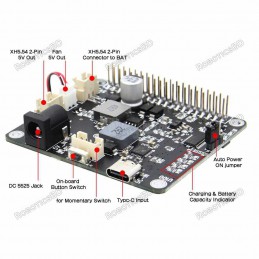 Raspberry Pi 4B/3B+/3B U100 UPS HAT Expansion Board with Cooling Fan Robotics Bangladesh