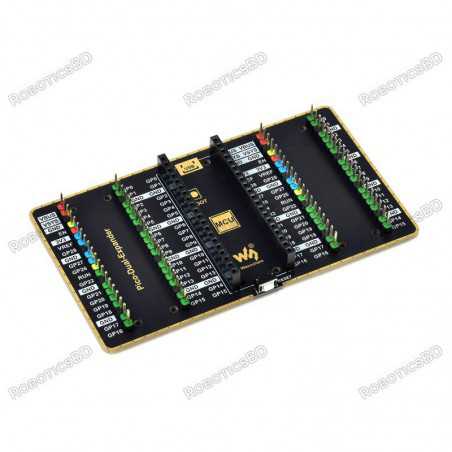 Dual GPIO Expander for Raspberry Pi Pico, Two Sets of Male Headers Robotics Bangladesh