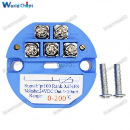 PT100 Temperature Transmitter 0-200 Celsius Range 4-20MA DC 24V Robotics Bangladesh