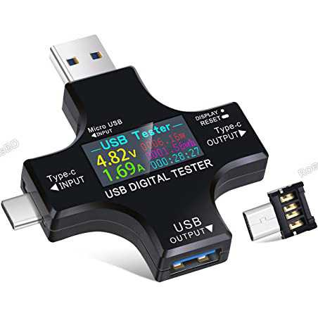 Multifunctional 2 in 1 Type C USB Tester Color Screen Robotics Bangladesh