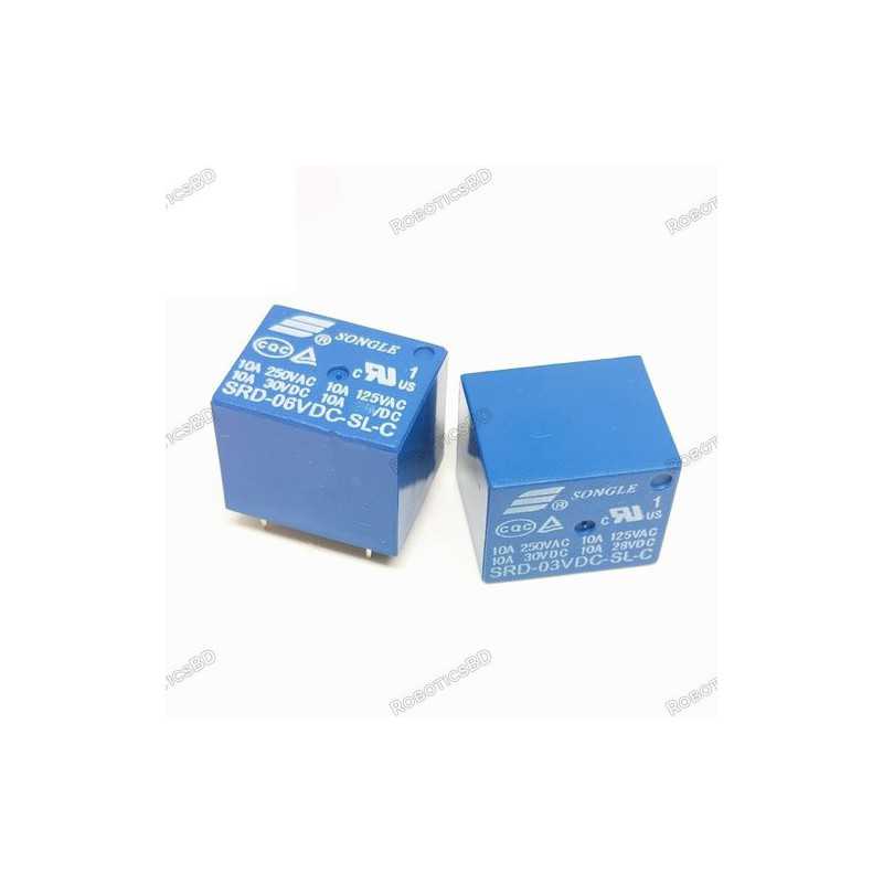 Songle Power 6VDC Relay SRU-06VDC-SL-C PCB 5 Pin Robotics Bangladesh Songle Power 6VDC Relay SRU-06VDC-SL-C PCB 5 Pin Robotics Bangladesh