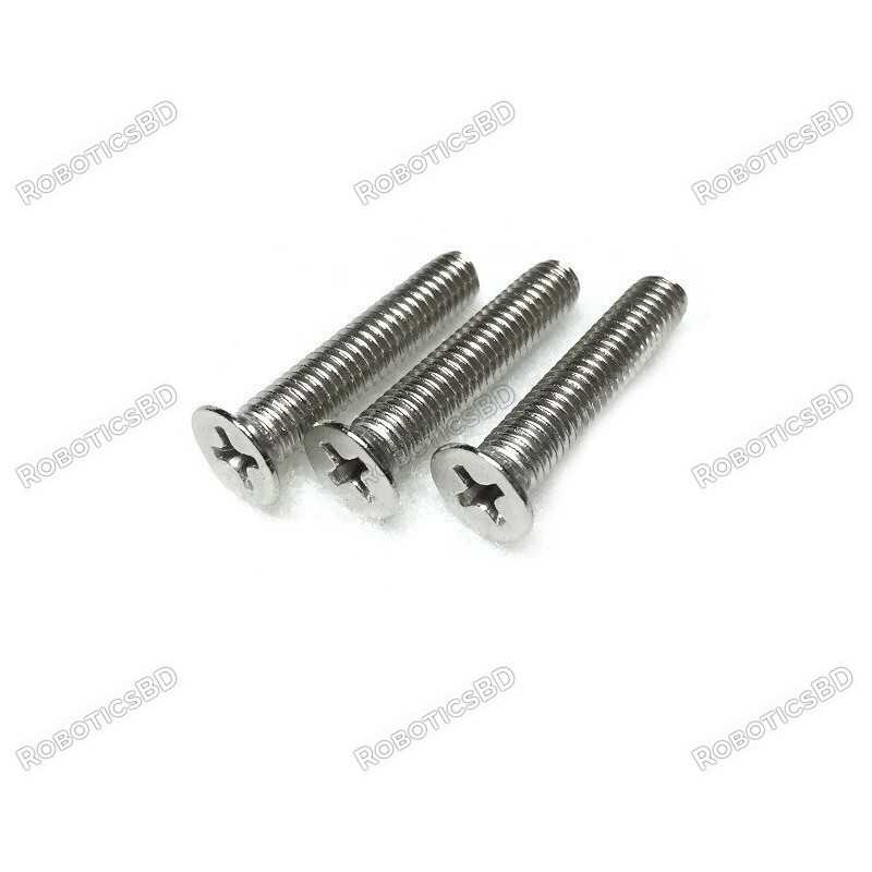 M3x20 Flat head Screw (Pack of 5) Robotics Bangladesh M3x20 Flat head Screw (Pack of 5) Robotics Bangladesh