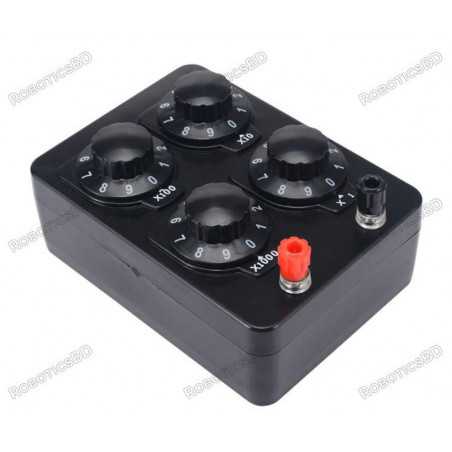 0-9999 Ohm Simple Resistance Box Precision Variable Decade Resistor Instrument PT-100 Simulator Robotics Bangladesh