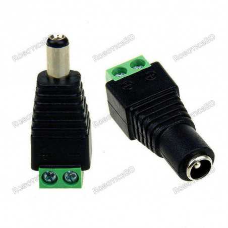 Barrel Connector (Male-Female Pair) Robotics Bangladesh