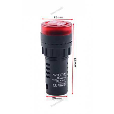 Mechanical Buzzer with LED Indicator AD16-22SM Robotics Bangladesh