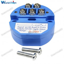 PT100 Temperature Transmitter 0-200 Celsius Range 4-20MA DC 24V Robotics Bangladesh