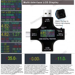 Multifunctional 2 in 1 Type C USB Tester Color Screen Robotics Bangladesh