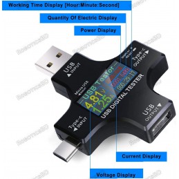 Multifunctional 2 in 1 Type C USB Tester Color Screen Robotics Bangladesh