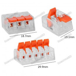 Wago 221 Compatible Electrical Connectors Wire Block Clamp Terminal Robotics Bangladesh