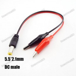 2.1mm Male Barrel Jack to Alligator/Crocodile Connector Robotics Bangladesh