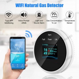 Smart Gas Leak Detector Tuya Wifi Smart Natural Gas Alarm Sensor with LCD Display Robotics Bangladesh