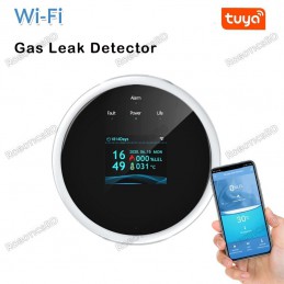 Smart Gas Leak Detector Tuya Wifi Smart Natural Gas Alarm Sensor with LCD Display Robotics Bangladesh