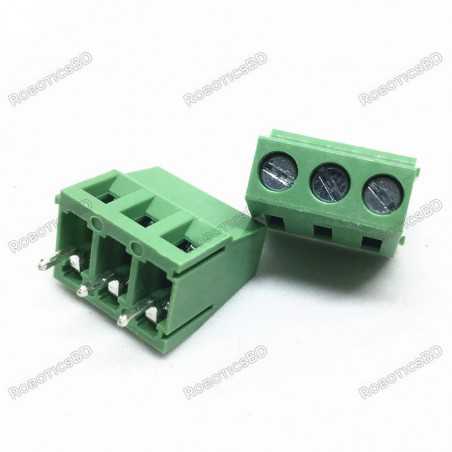 3 Pin Pitch 5.0mm Straight Pin Screw PCB Terminal Block Connector Robotics Bangladesh