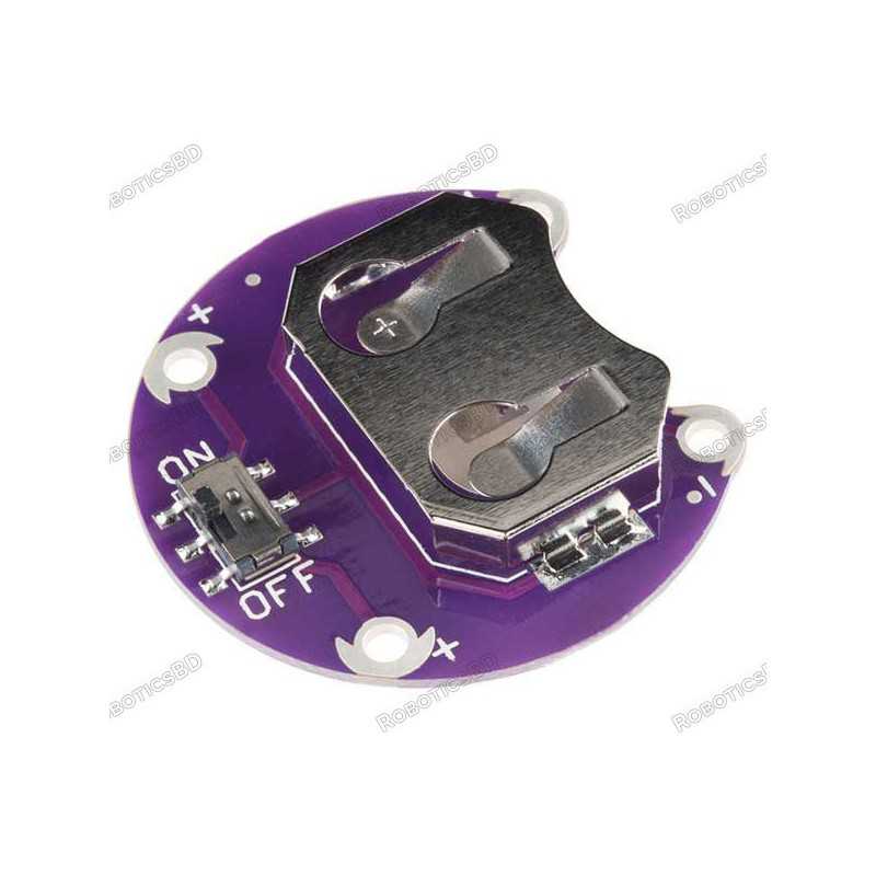 LilyPad Coin Cell CR2032 Battery Holder Switched - 20mm Robotics Bangladesh LilyPad Coin Cell CR2032 Battery Holder Switched - 20mm Robotics Bangladesh