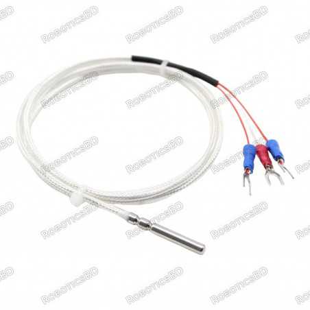 PT-100 RTD Temperature Sensor 3 Wire 50cm Robotics Bangladesh