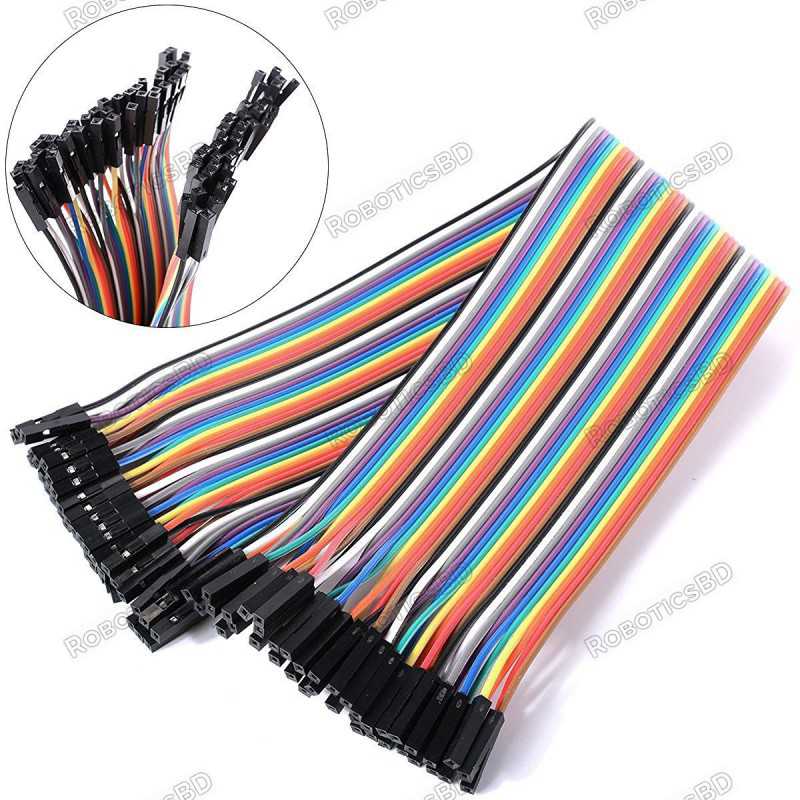 Female to Female Jumper Wires 40 Pin 30cm Robotics Bangladesh Female to Female Jumper Wires 40 Pin 30cm Robotics Bangladesh