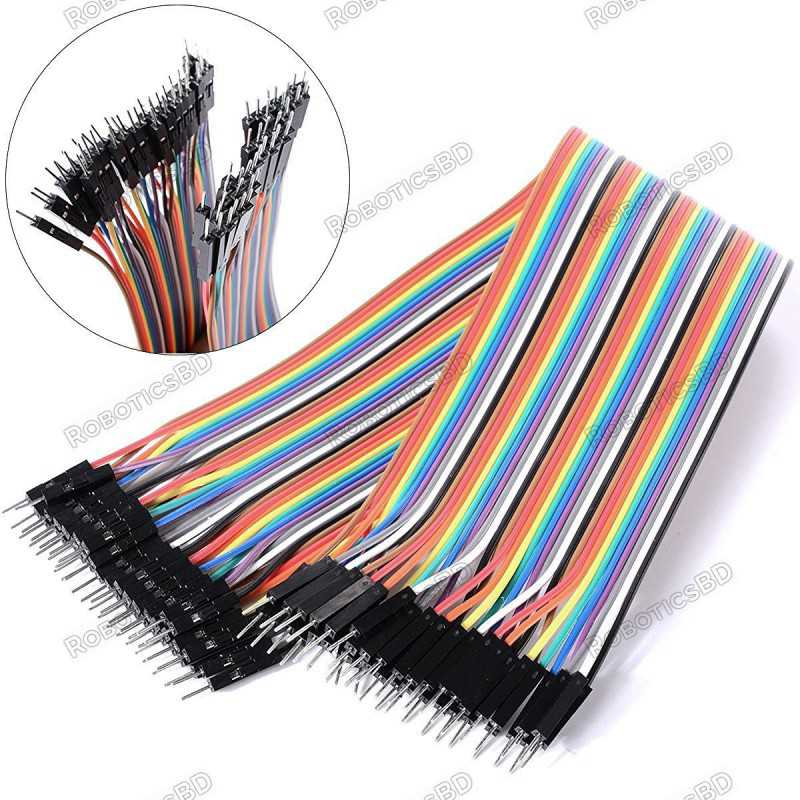 Male to Male Jumper Wires 40 Pin 30cm Robotics Bangladesh Male to Male Jumper Wires 40 Pin 30cm Robotics Bangladesh