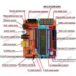 8051 Microcontroller Development Board with STC89C52RC Robotics Bangladesh