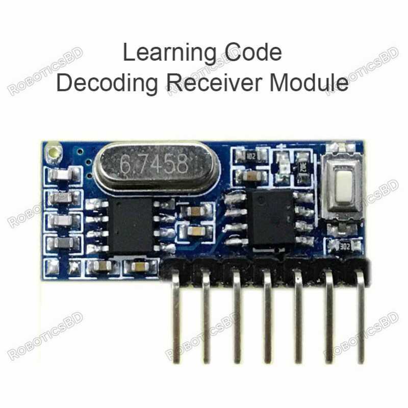 433Mhz Wireless Receiver Learning Code EV1527 Decoding Module 4Ch output With Learning Button Robotics Bangladesh 433Mhz Wireless Receiver Learning Code EV1527 Decoding Module 4Ch output With Learning Button Robotics Bangladesh