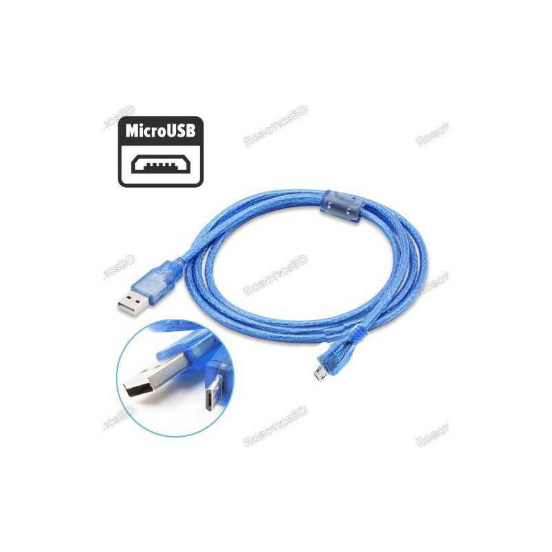 1 Meter Micro USB Cable for Arduino, Node MCU and Flight Controllers Robotics Bangladesh 1 Meter Micro USB Cable for Arduino, Node MCU and Flight Controllers Robotics Bangladesh