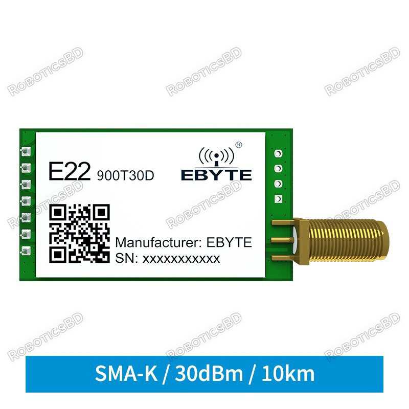 SX1262 LoRa Module 868MHz 915MHz RF 30dBm Long Distance 10km Transceiver Receiver SMA-K Interface Module Robotics Bangladesh SX1262 LoRa Module 868MHz 915MHz RF 30dBm Long Distance 10km Transceiver Receiver SMA-K Interface Module Robotics Bangladesh
