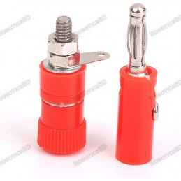 2 Pairs 4mm Insulated Banana Plug Socket Jack Connectors Red Black Robotics Bangladesh