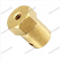3mm Motor Shaft Coupling Brass Hex 18mm length Robotics Bangladesh