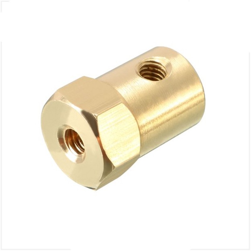 5mm Motor Shaft Coupling Brass Hex 18mm length Robotics Bangladesh