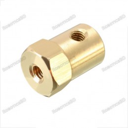 8mm Motor Shaft Coupling Brass Hex 18mm length Robotics Bangladesh