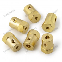 4mm Motor Shaft Coupling Brass Hex 18mm length Robotics Bangladesh