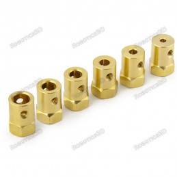 6mm Motor Shaft Coupling Brass Hex 18mm length Robotics Bangladesh