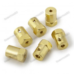 5mm Motor Shaft Coupling Brass Hex 18mm length Robotics Bangladesh