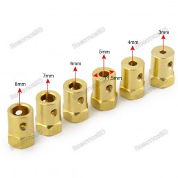 5mm Motor Shaft Coupling Brass Hex 18mm length Robotics Bangladesh