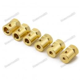 8mm Motor Shaft Coupling Brass Hex 18mm length Robotics Bangladesh