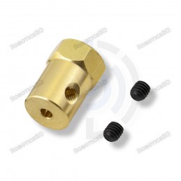 3mm Motor Shaft Coupling Brass Hex 18mm length Robotics Bangladesh