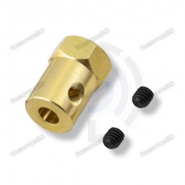 5mm Motor Shaft Coupling Brass Hex 18mm length Robotics Bangladesh