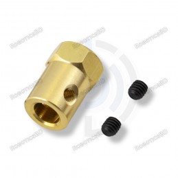 7mm Motor Shaft Coupling Brass Hex 18mm length Robotics Bangladesh