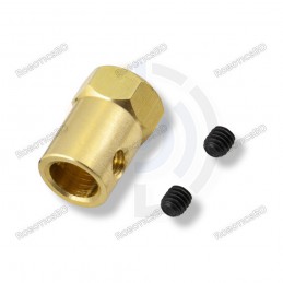 8mm Motor Shaft Coupling Brass Hex 18mm length Robotics Bangladesh
