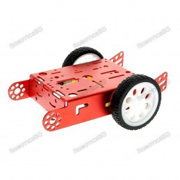 Red 2WD Aluminum Smart Robot Car Chassis Kit Robotics Bangladesh