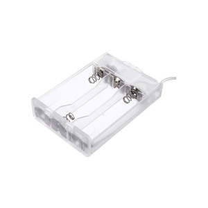 Transparent 3 x AA Battery Holder Box with switch Robotics Bangladesh