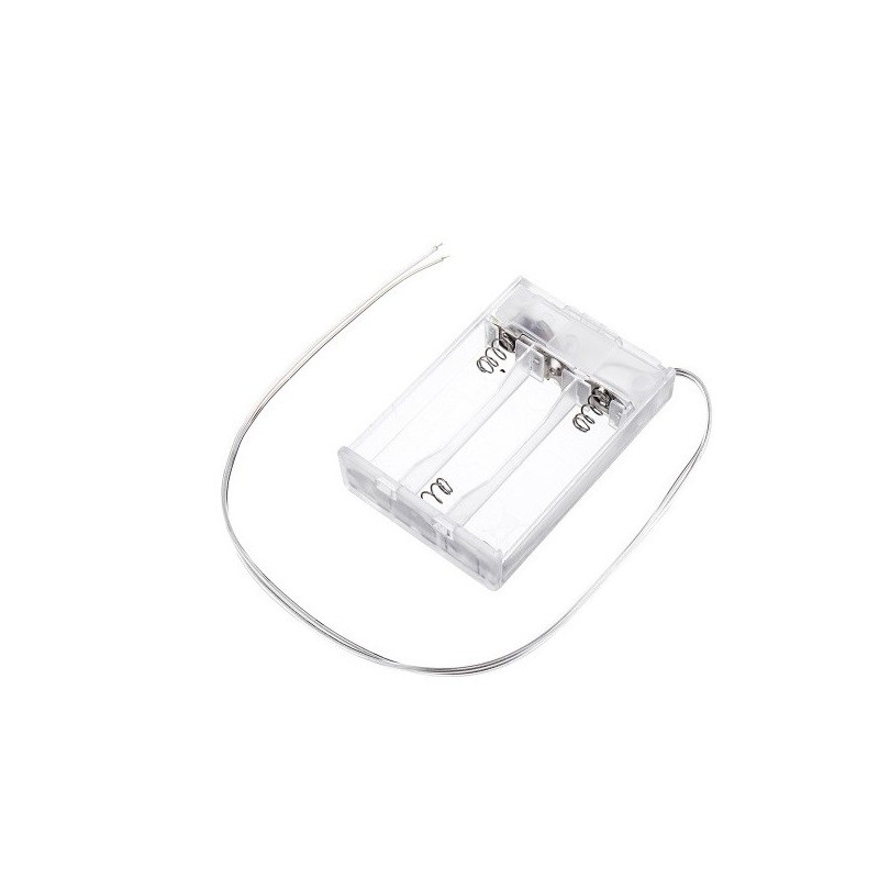 Transparent 3 x AA Battery Holder Box with switch Robotics Bangladesh