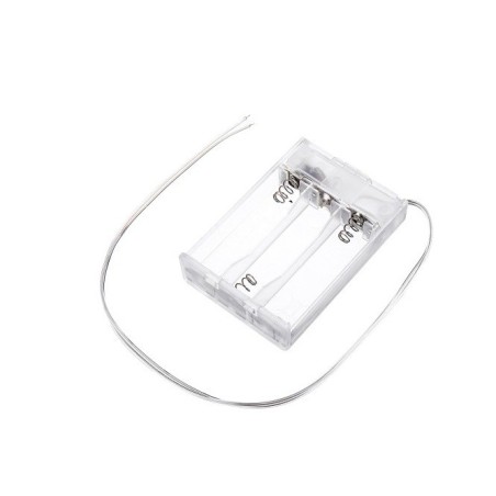 Transparent 3 x AA Battery Holder Box with switch Robotics Bangladesh