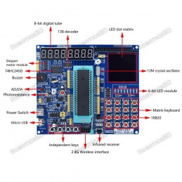 8051 Microcontroller System STC89C52 Development Board Kit Robotics Bangladesh