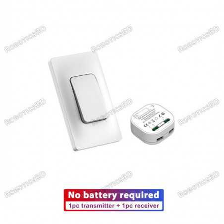 Kinetic Self Powered Wireless Switch Receiver Long-Distance 433MHz Battery-Free ON/OFF Control Module 220V Robotics Bangladesh