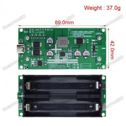 Type-C 15W 3A 18650 Lithium Battery Charger Module DC-DC Step Up Booster Fast Charge UPS Power Supply 12V Robotics Bangladesh