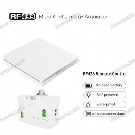 Waterproof Wireless Switch 433MHz Self Powered Remote Control Switch Battery-Free Wall Light Switch Robotics Bangladesh